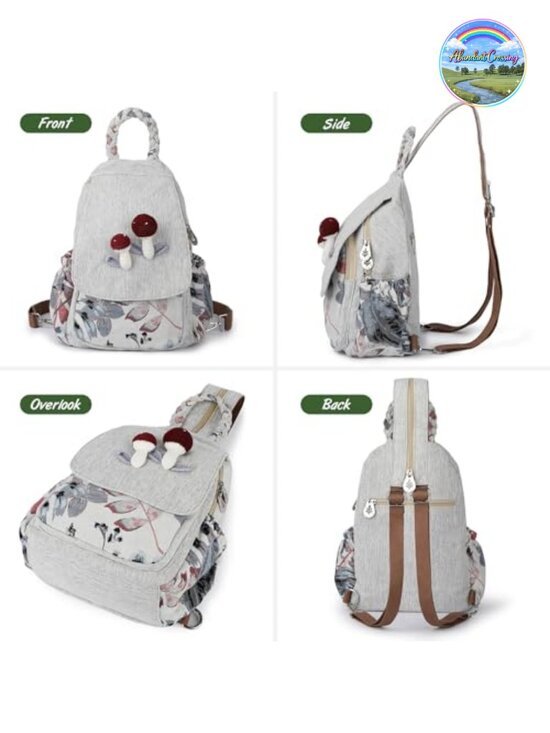 Hand Crafted Canvas Sling Bag, Convertible Mini Backpack, Crossbody Purse main image 4
